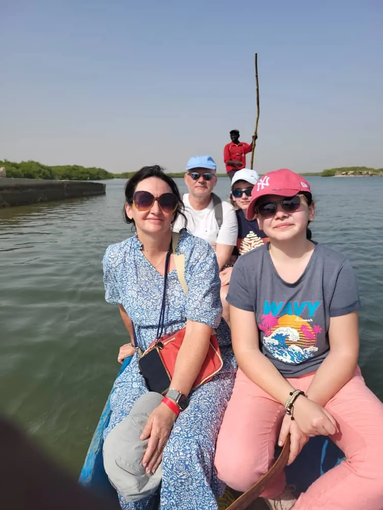 Family in a pirogue