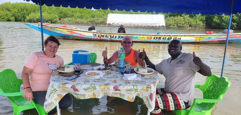 Table set with your feet in the lagoon